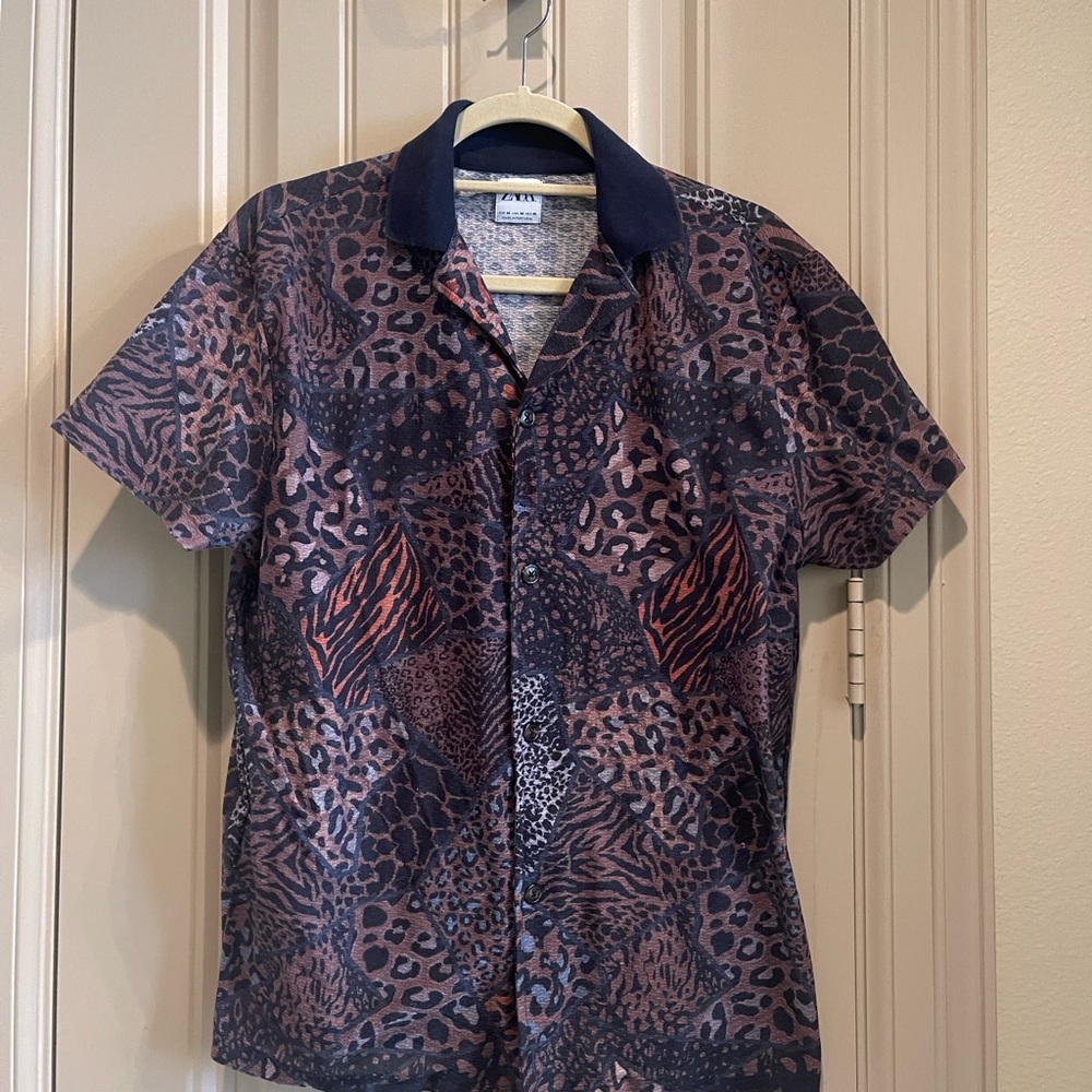 Men’s Zara Purple Cheetah Shirt